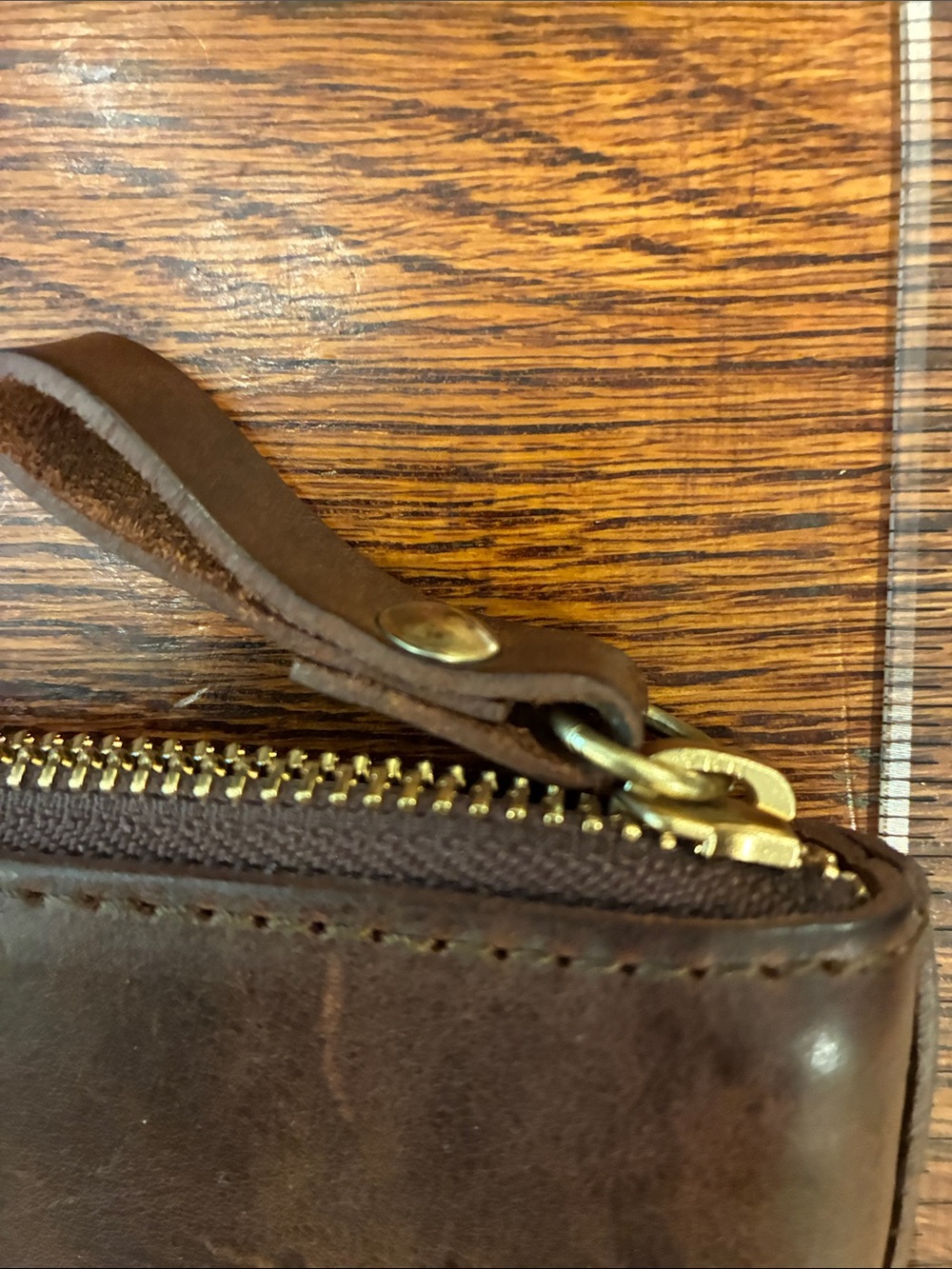 Nisolo Dark Brown Leather Zip Toiletry Pouch - Picture 4 of 6
